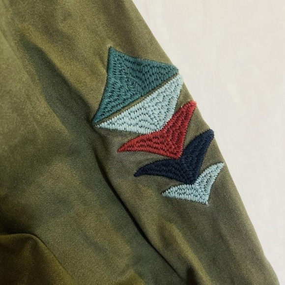 Natural Reflections Jacket Womens Small Utility Embroidered Aztec Boho Casual - Picture 4 of 10